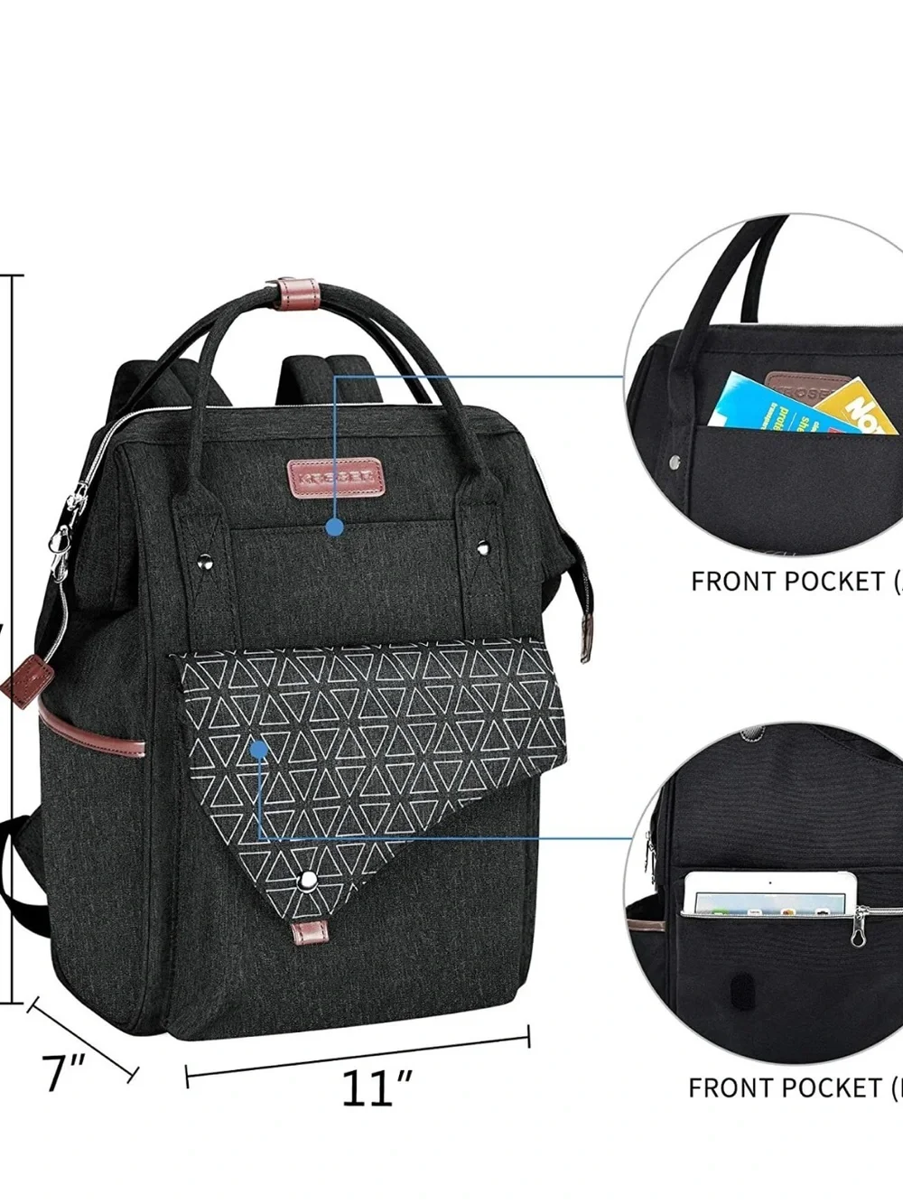 Fabulous Kroser Backpack w Geometric Front Flap. Lots of Compartments. Nice!!